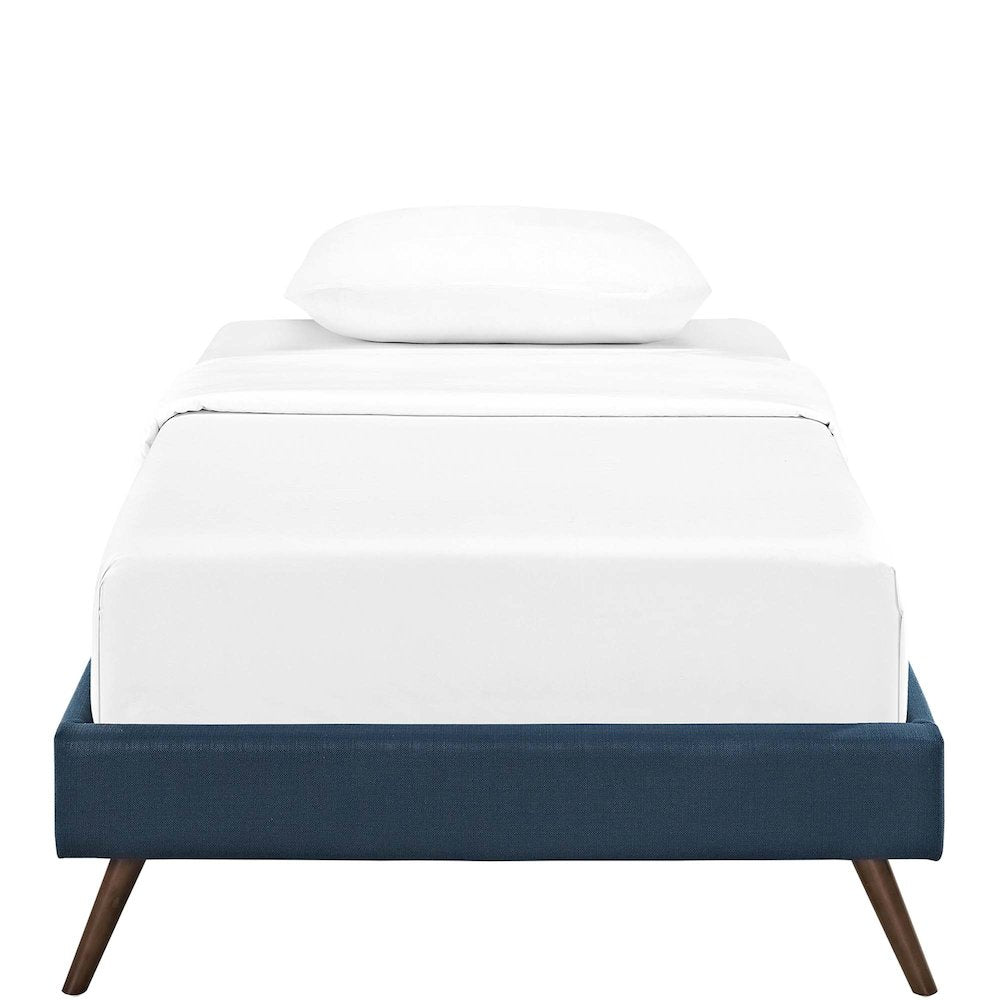 Loryn Fabric Twin Bed Frame with Round Splayed Legs