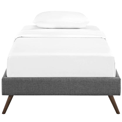 Loryn Fabric Twin Bed Frame with Round Splayed Legs