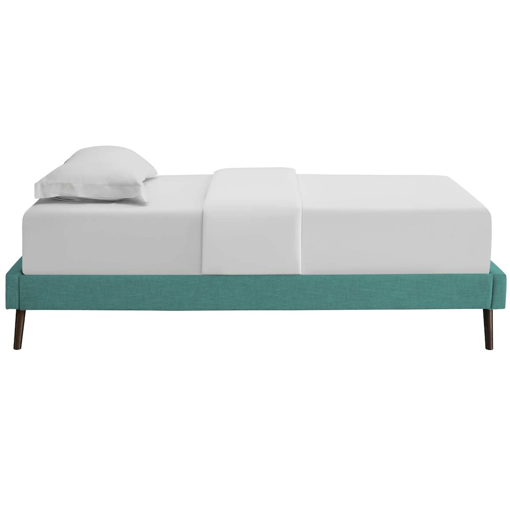Loryn Fabric Twin Bed Frame with Round Splayed Legs