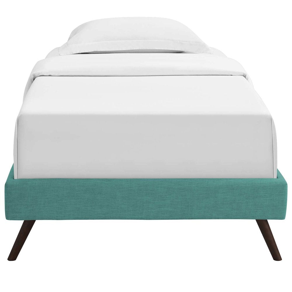 Loryn Fabric Twin Bed Frame with Round Splayed Legs