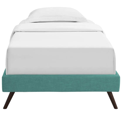 Loryn Fabric Twin Bed Frame with Round Splayed Legs