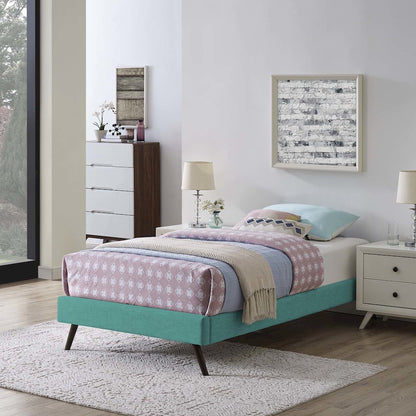Loryn Fabric Twin Bed Frame with Round Splayed Legs
