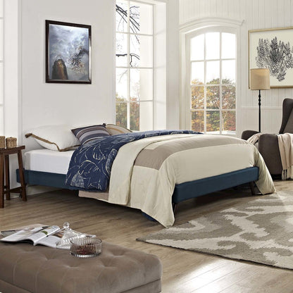 Loryn Fabric Full Bed Frame with Round Splayed Legs