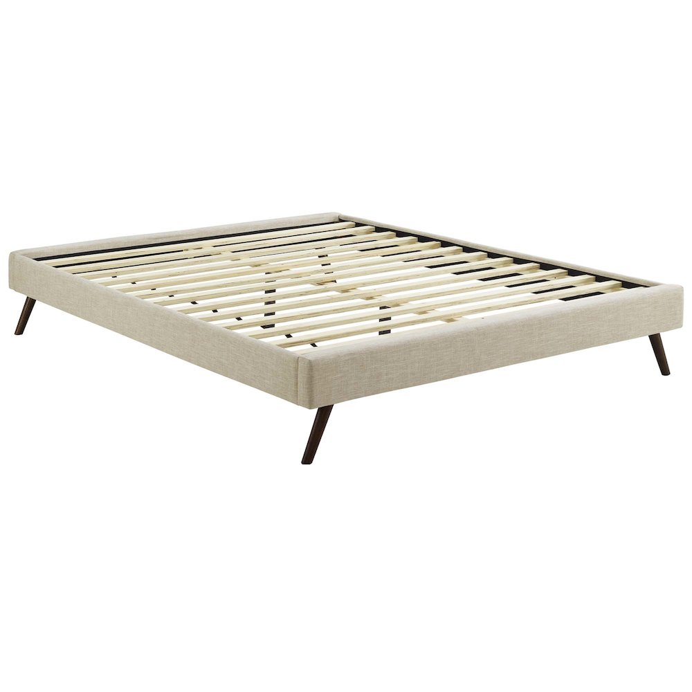 Loryn Fabric Full Bed Frame with Round Splayed Legs