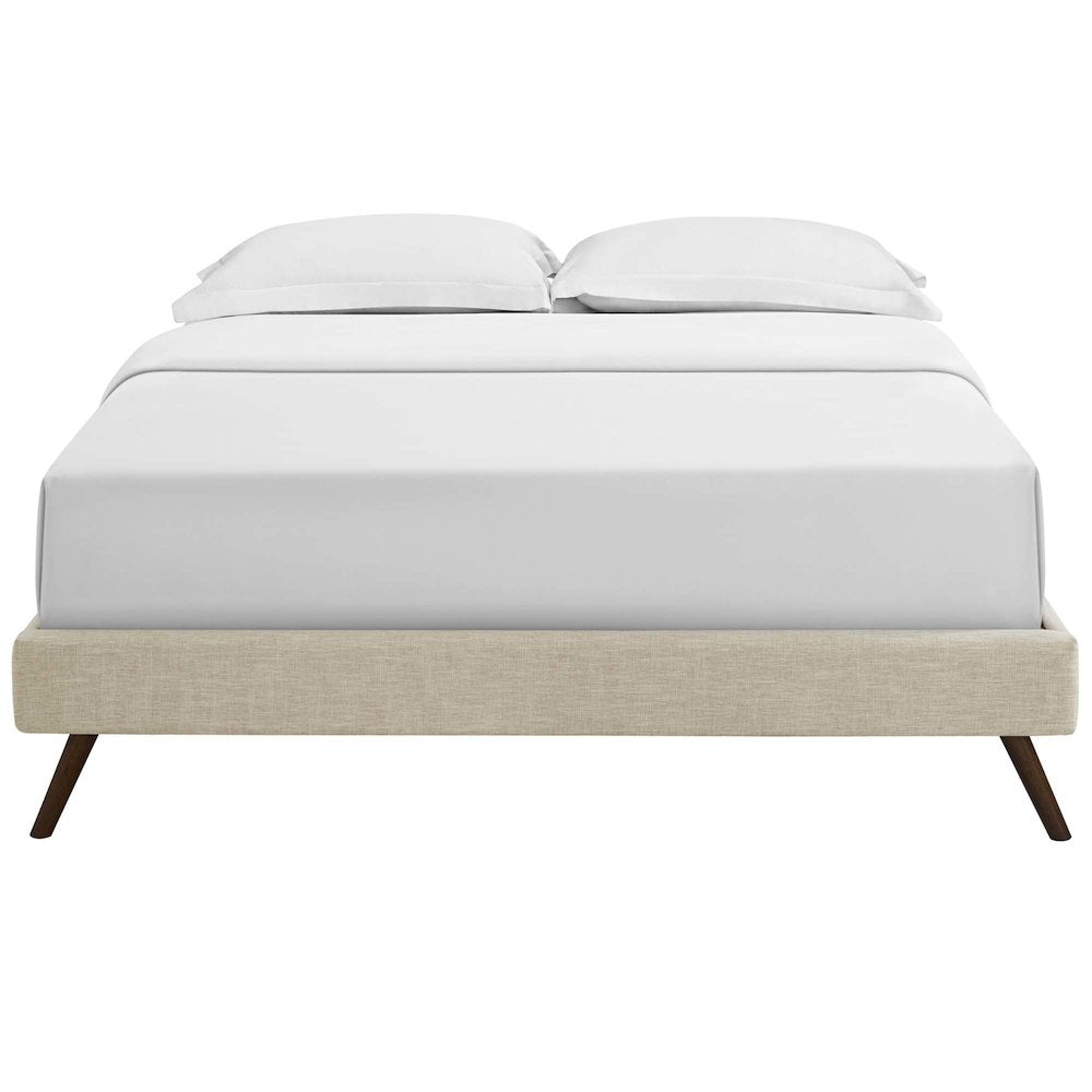 Loryn Fabric Full Bed Frame with Round Splayed Legs