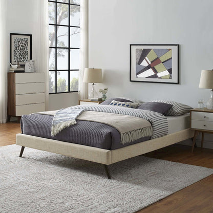 Loryn Fabric Full Bed Frame with Round Splayed Legs