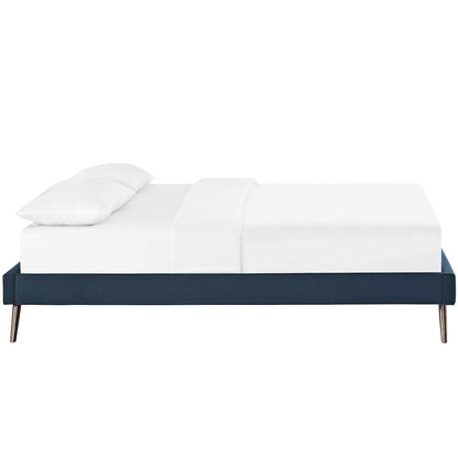 Loryn Fabric Queen Bed Frame with Round Splayed Legs