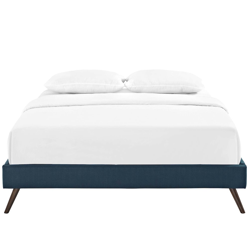 Loryn Fabric Queen Bed Frame with Round Splayed Legs