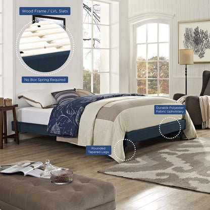 Loryn Fabric Queen Bed Frame with Round Splayed Legs