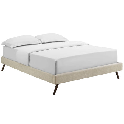 Loryn Fabric Queen Bed Frame with Round Splayed Legs