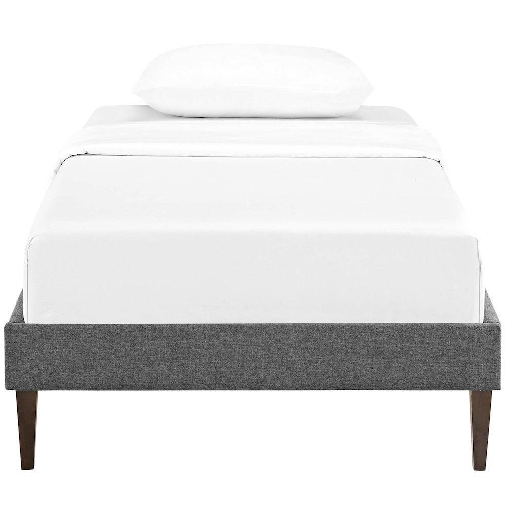 Tessie Fabric Twin Bed Frame with Squared Tapered Legs