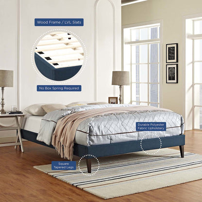 Tessie Fabric Full Bed Frame with Squared Tapered Legs