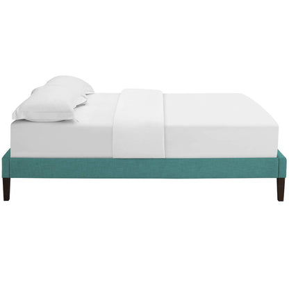 Tessie Fabric Full Bed Frame with Squared Tapered Legs