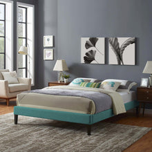 Tessie Fabric King Bed Frame with Squared Tapered Legs