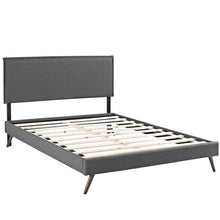 Amaris Fabric Queen Platform Bed with Round Splayed Legs
