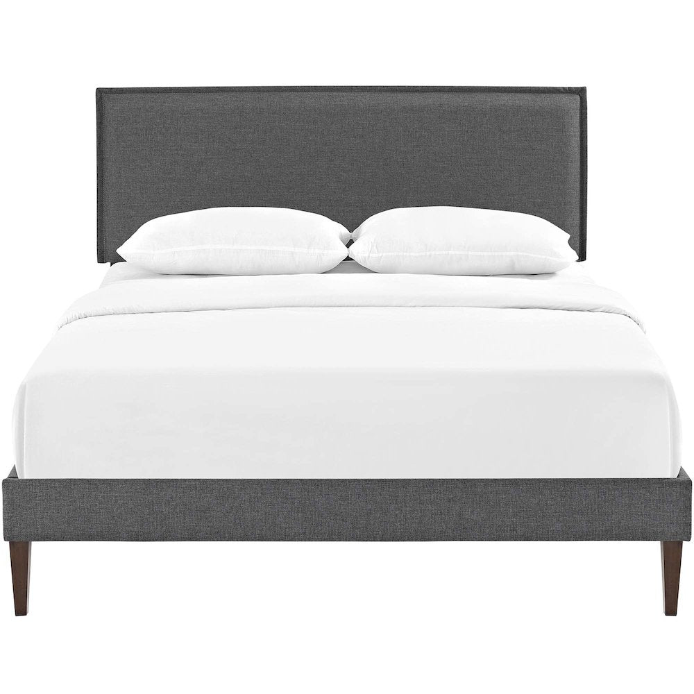 Amaris Fabric Full Platform Bed with Squared Tapered Legs
