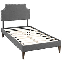 Corene Fabric Twin Platform Bed with Squared Tapered Legs