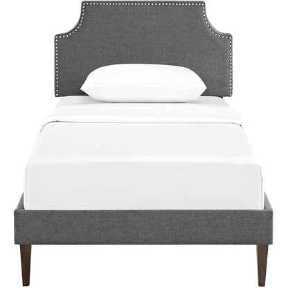 Corene Fabric Twin Platform Bed with Squared Tapered Legs