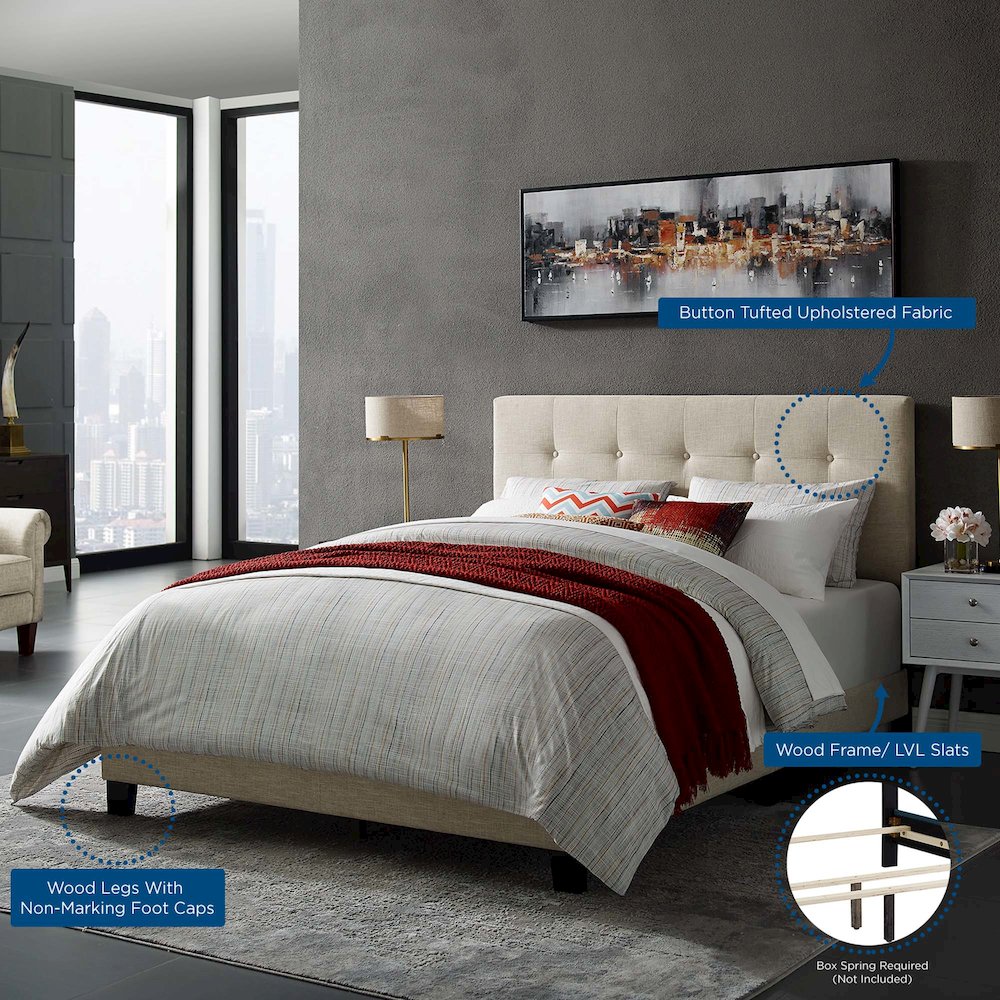 Amira Upholstered Fabric Full Bed