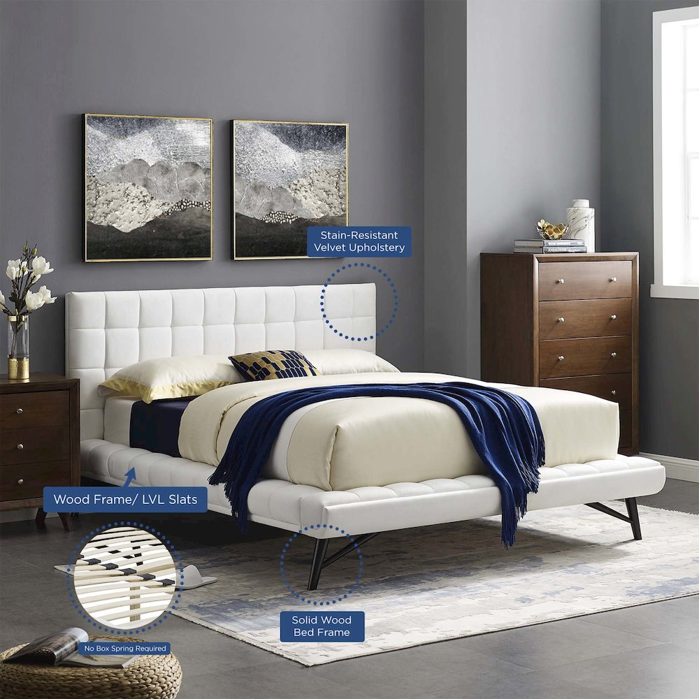 Julia Biscuit Tufted Performance Velvet Queen Platform Bed
