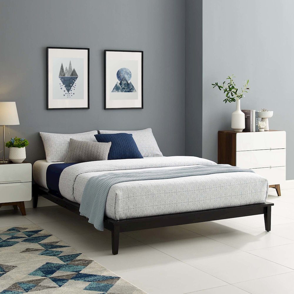 Lodge Wood Queen Platform Bed Frame