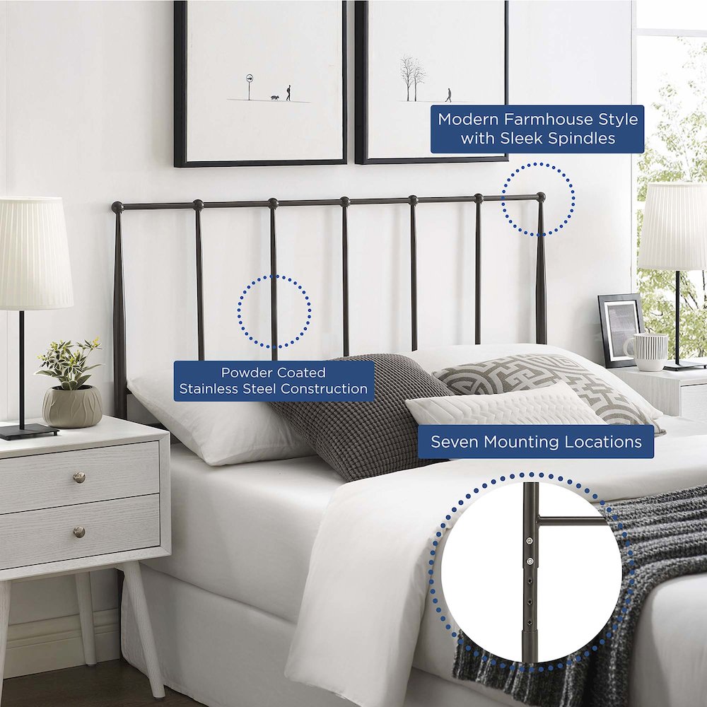 Kiana Metal Stainless Steel Queen Headboard