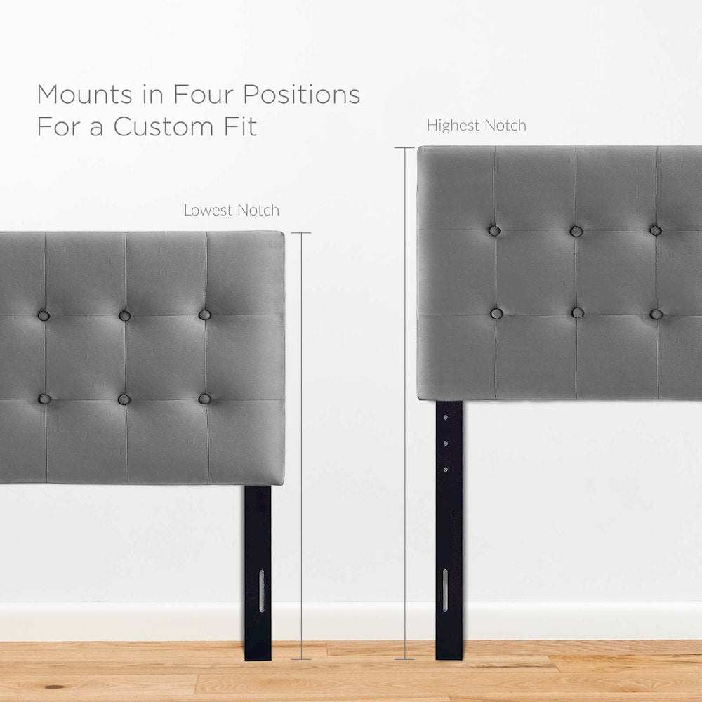 Emily Biscuit Tufted Performance Velvet Twin Headboard
