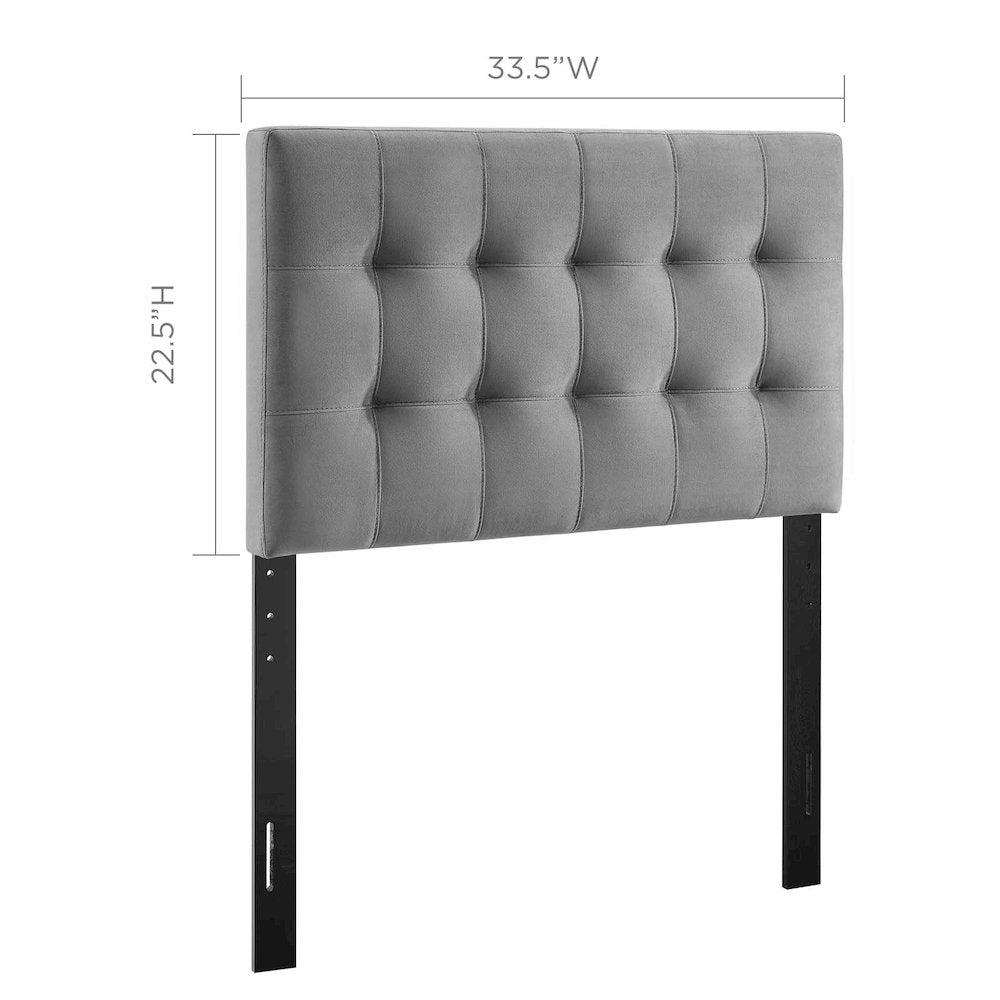 Lily Biscuit Tufted Performance Velvet Twin Headboard