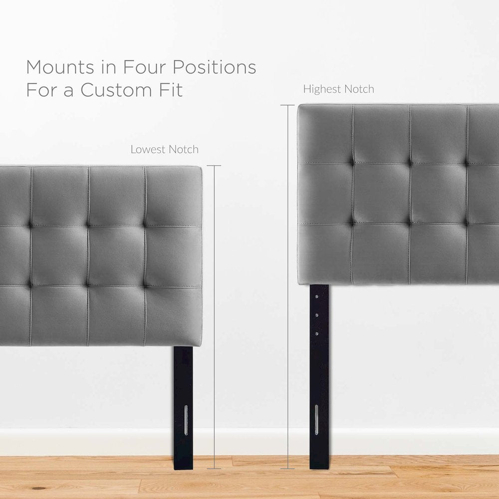 Lily Biscuit Tufted Performance Velvet Twin Headboard