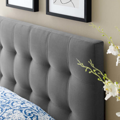Lily Biscuit Tufted Performance Velvet Twin Headboard