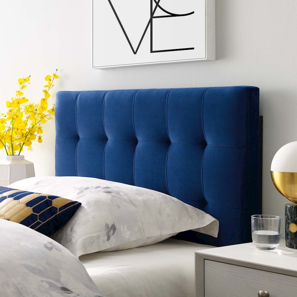 Lily Biscuit Tufted Performance Velvet Twin Headboard