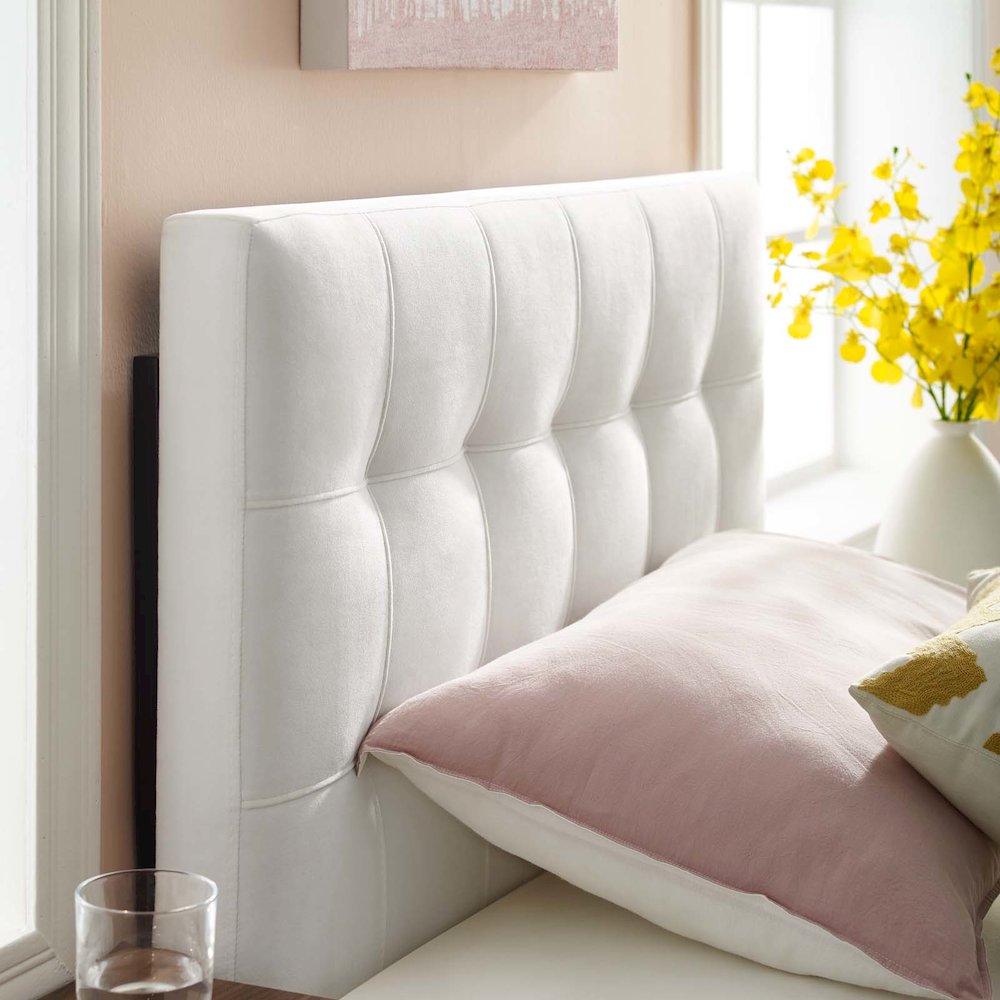 Lily Biscuit Tufted Performance Velvet Twin Headboard