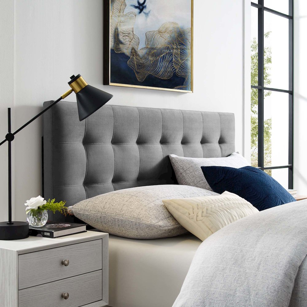Lily Biscuit Tufted Performance Velvet Queen Headboard