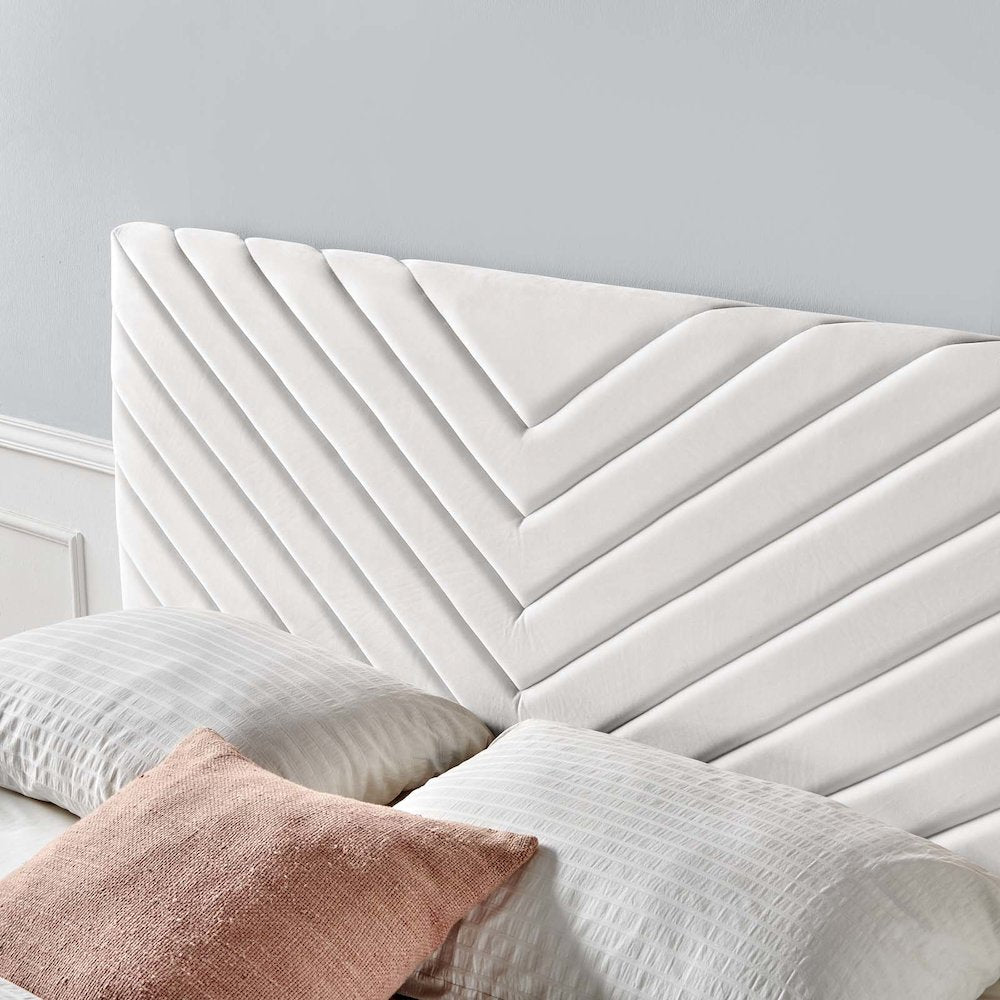 Alyson Angular Channel Tufted Performance Velvet Full / Queen Headboard