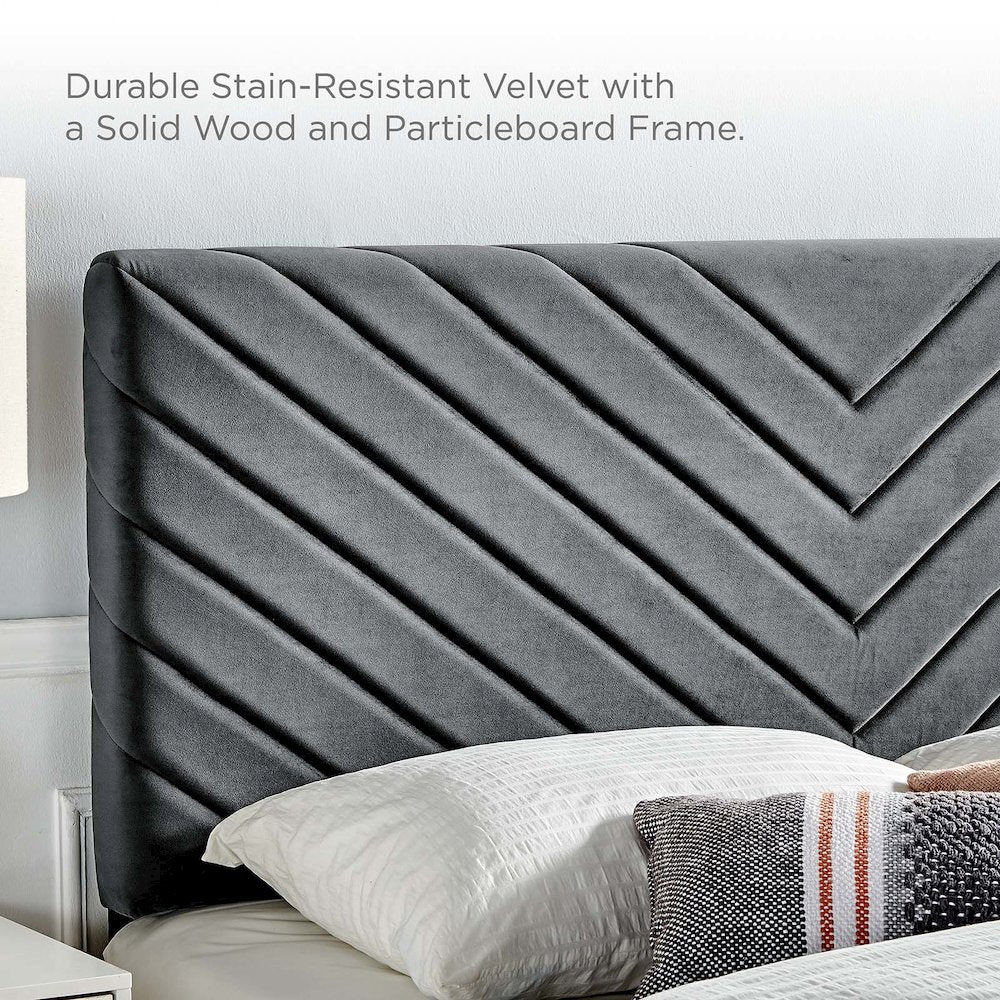 Angular Channel Tufted Performance Velvet King / California King Headboard