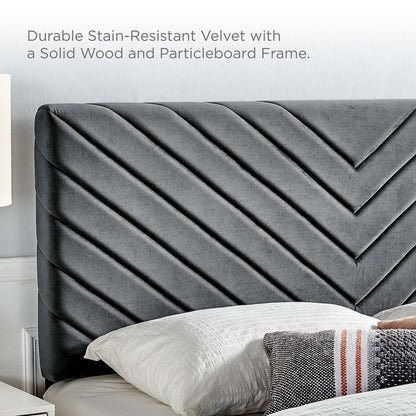 Angular Channel Tufted Performance Velvet King / California King Headboard