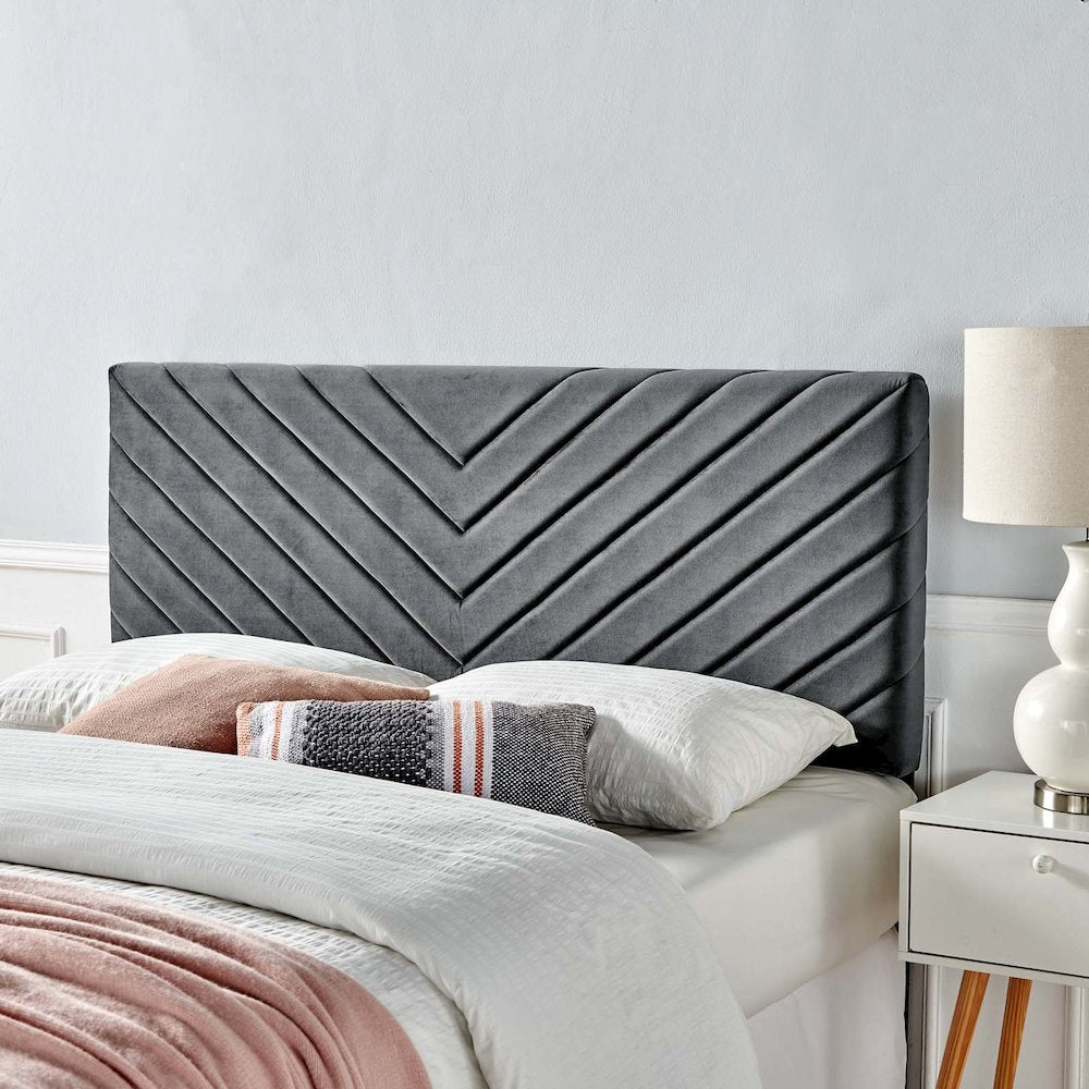 Angular Channel Tufted Performance Velvet King / California King Headboard