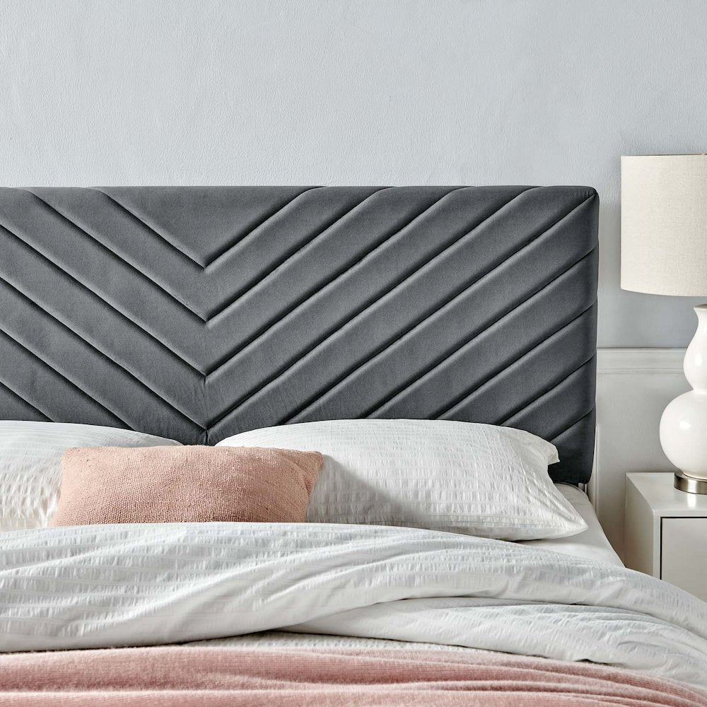 Angular Channel Tufted Performance Velvet King / California King Headboard