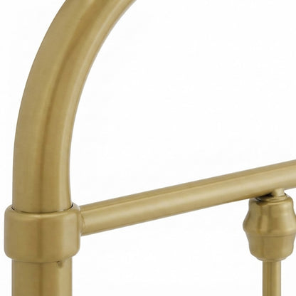 Metal Queen Headboard Only with Farmhouse Iron Open-Frame Design, Gold