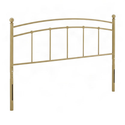 Metal King Size Headboard Only, Free Standing with Arched Frame, Gold