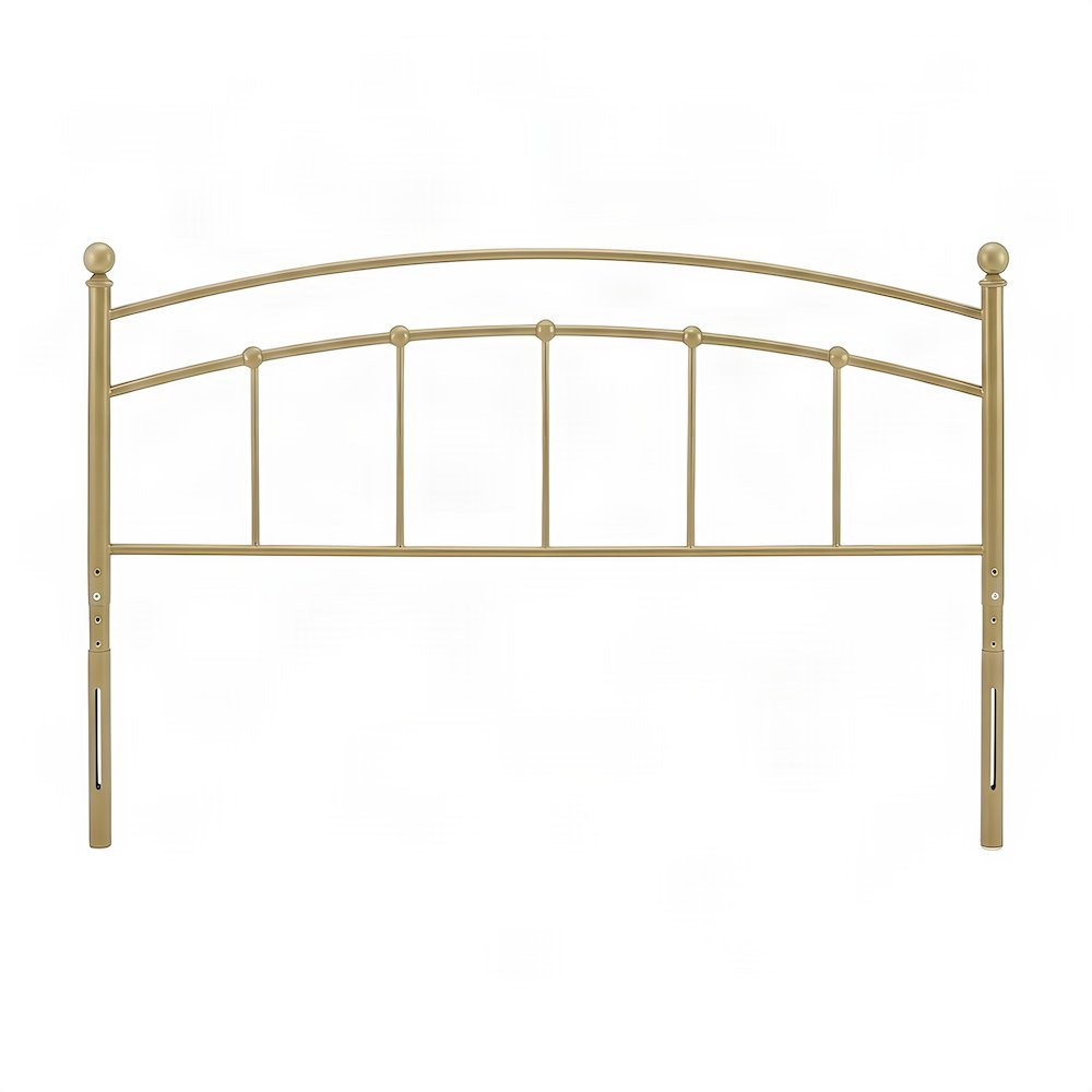 Metal King Size Headboard Only, Free Standing with Arched Frame, Gold