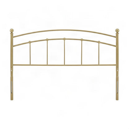 Metal King Size Headboard Only, Free Standing with Arched Frame, Gold