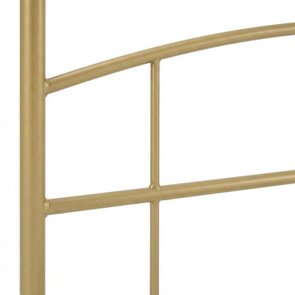 Metal King Size Headboard Only, Free Standing with Arched Frame, Gold