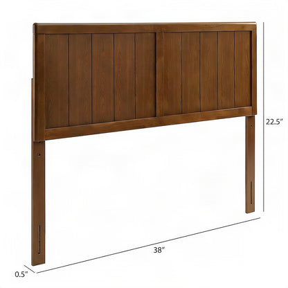 Wooden Twin Headboard Only, Wall Mounted Wood Head Board, Japandi, Walnut
