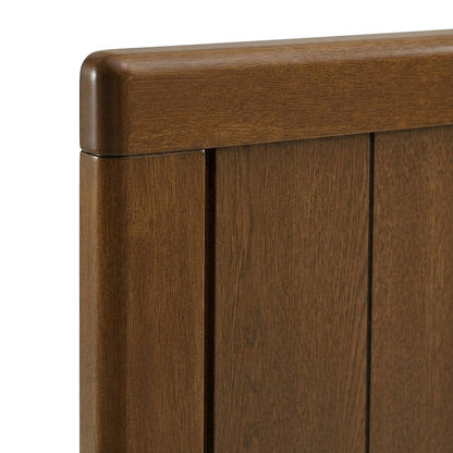 Wooden Twin Headboard Only, Wall Mounted Wood Head Board, Japandi, Walnut