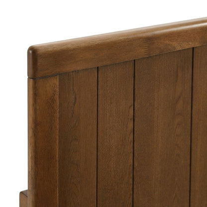 Wooden Twin Headboard Only, Wall Mounted Wood Head Board, Japandi, Walnut
