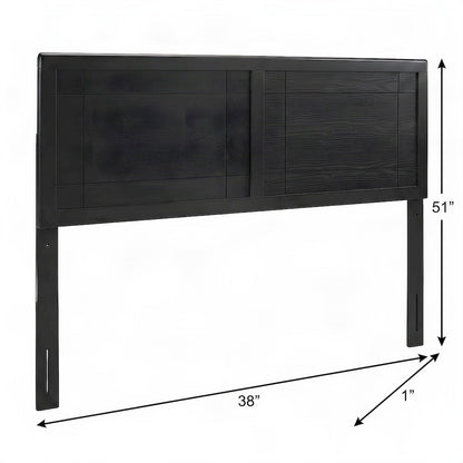 Industrial-Style Wood Twin Headboard, Twin XL Dorm Bed Compatible, Black