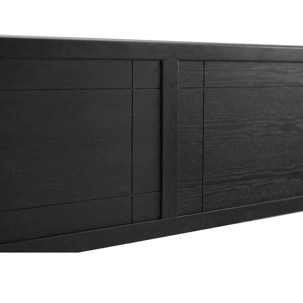 Industrial-Style Wood Twin Headboard, Twin XL Dorm Bed Compatible, Black