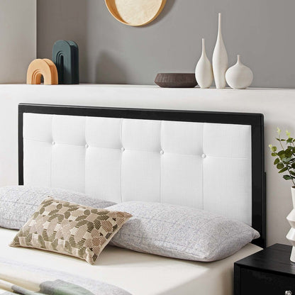 Draper Tufted Fabric and Wood Full Headboard