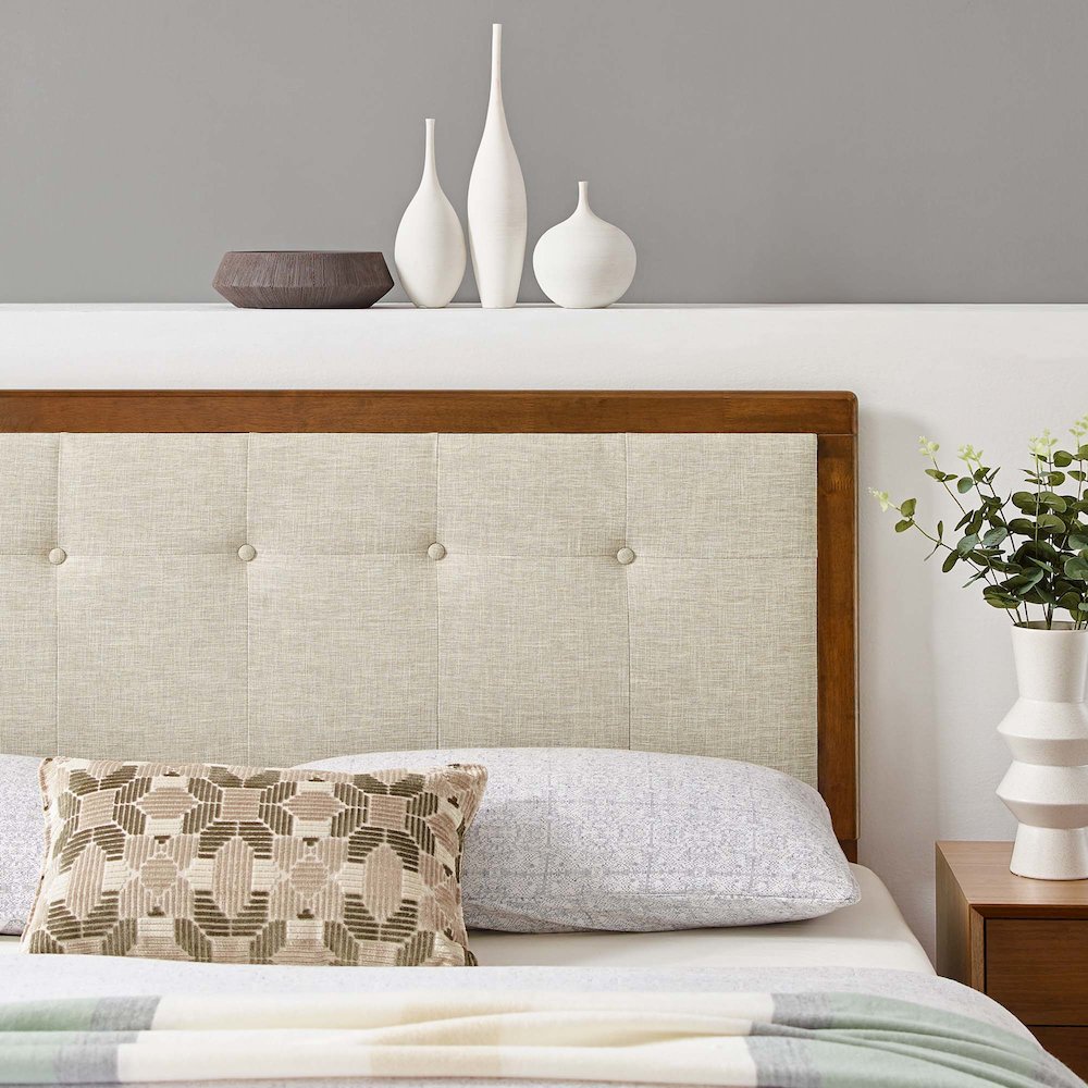 Draper Tufted Fabric and Wood Full Headboard